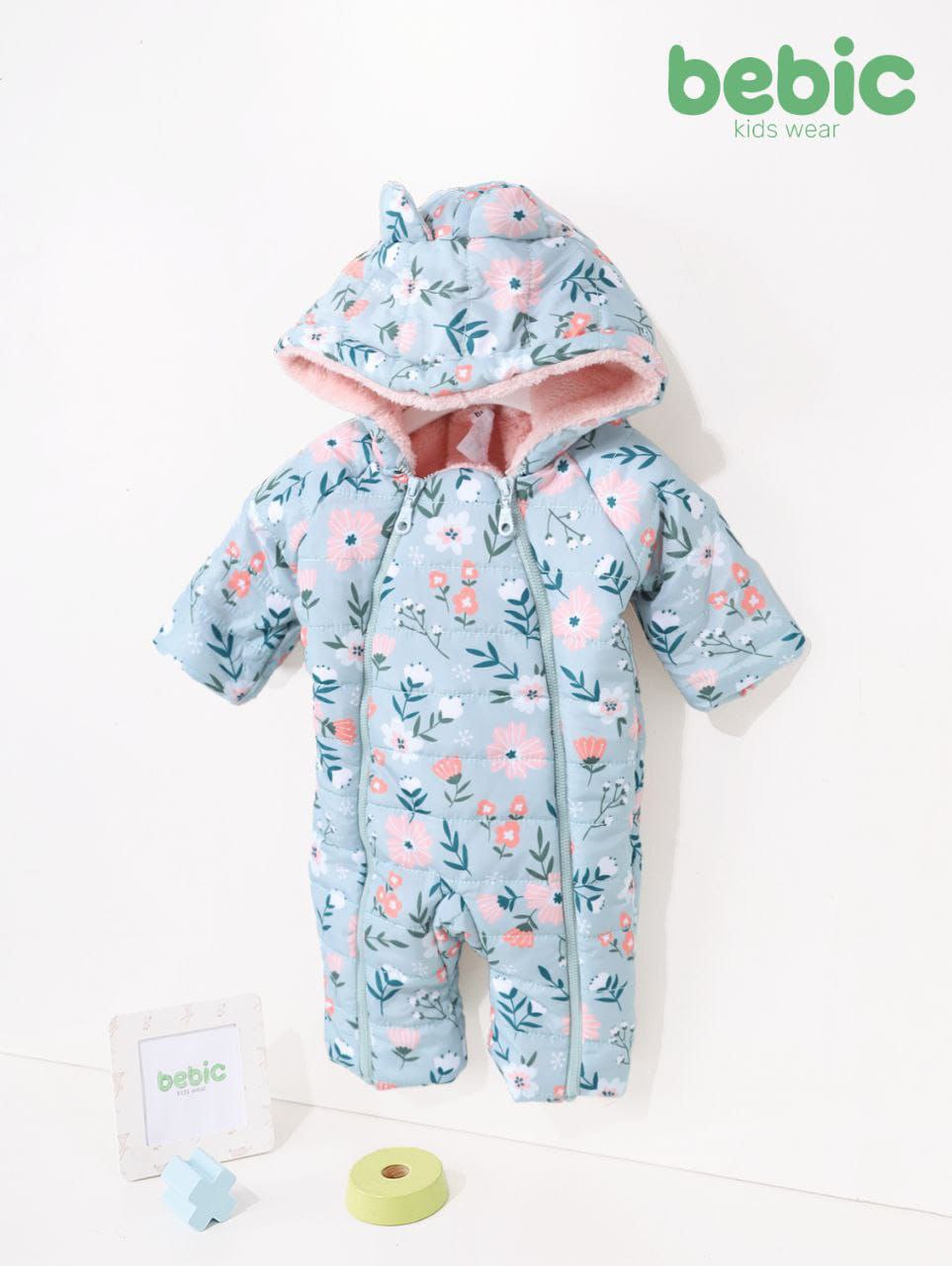 Waterproof Baby Snowsuit – Blue, Fur-Lined