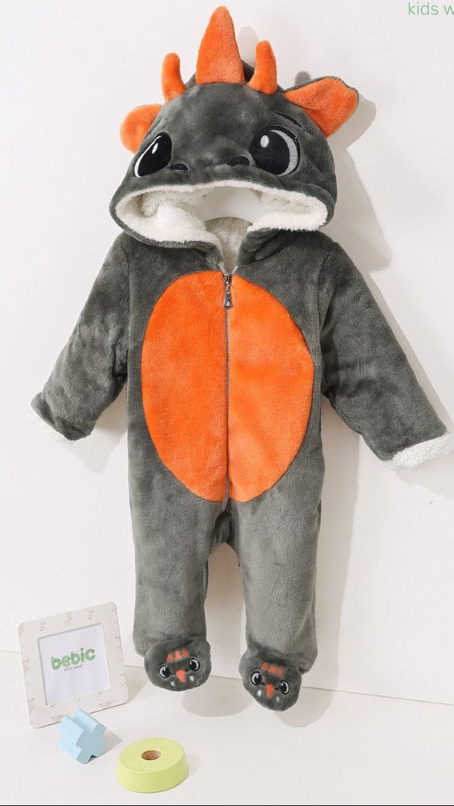 Dinosaur Onesie for Babies – Fleece-Lined Romper by Bebic Kids Wear