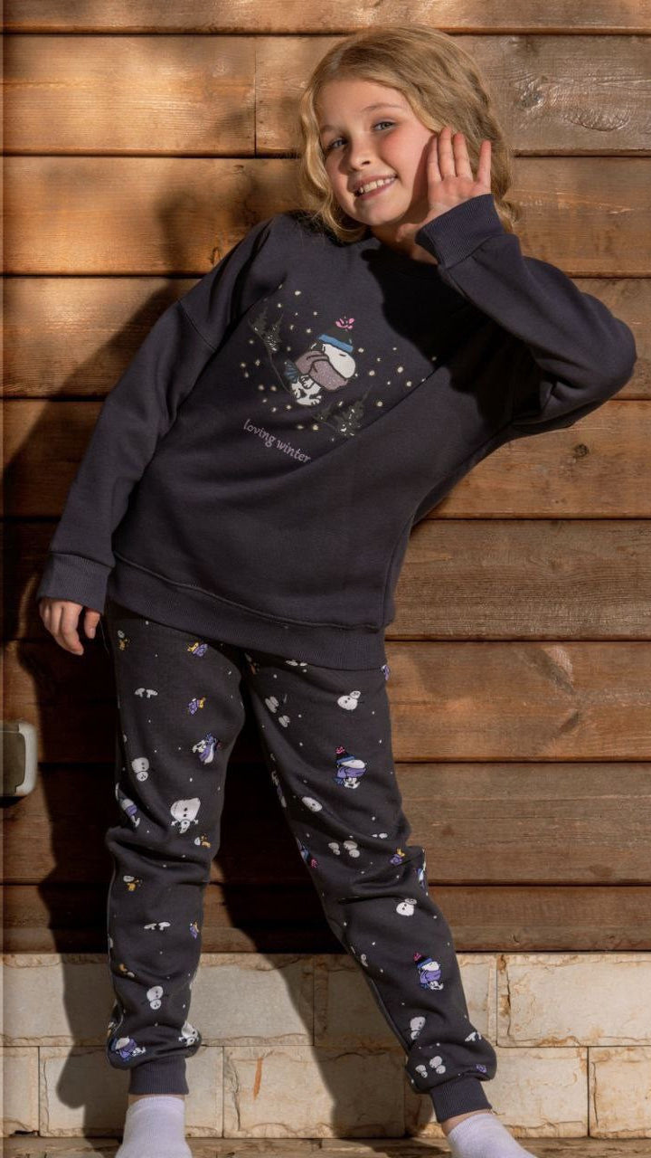 G.11 Winter Dreams Pajama – Girls’ Polar Bear Print Set