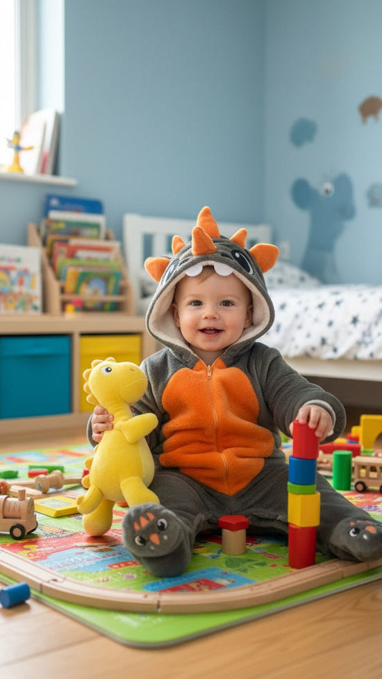 Dinosaur Onesie for Babies – Fleece-Lined Romper by Bebic Kids Wear