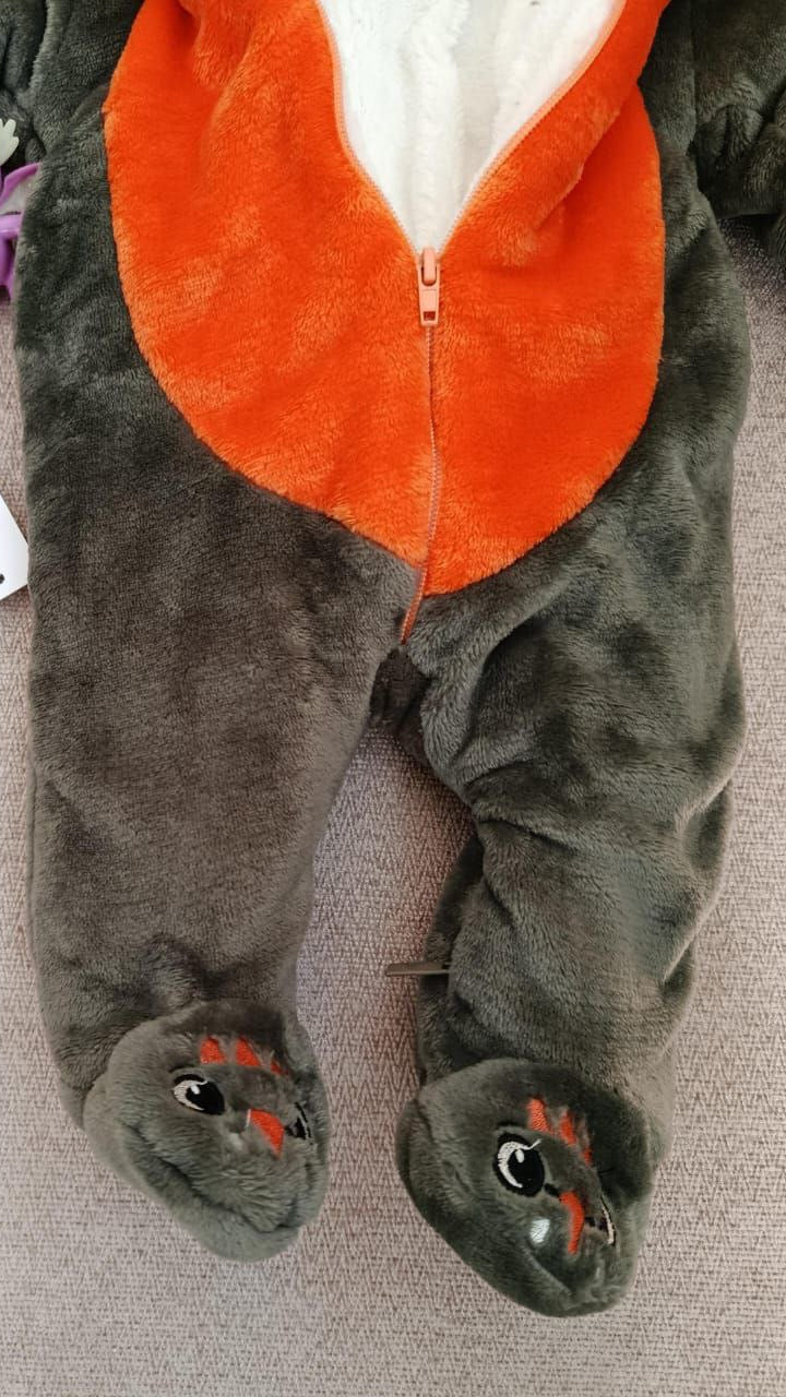 Dinosaur Onesie for Babies – Fleece-Lined Romper by Bebic Kids Wear