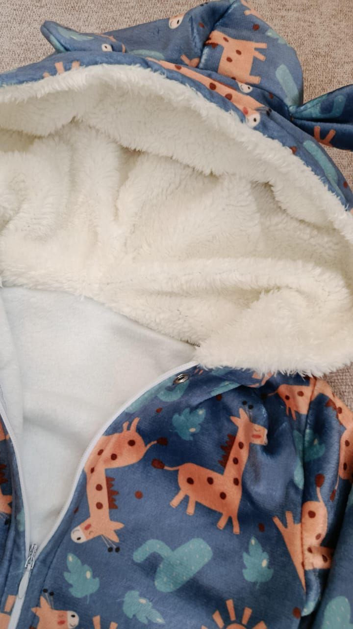 Giraffe and Cactus Baby Onesie – Fleece Romper